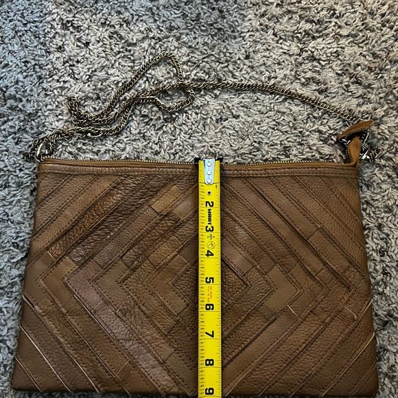 Culture Riot brown crossbody purse with diamond-shaped patchwork detailing‎ - Picture 8 of 8